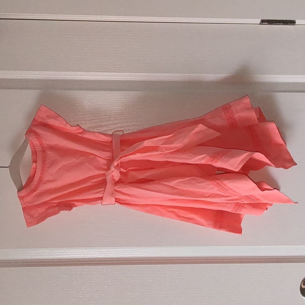 Girls Toddler CREWCUTS Neon Coral Pink Handkerchief Dress